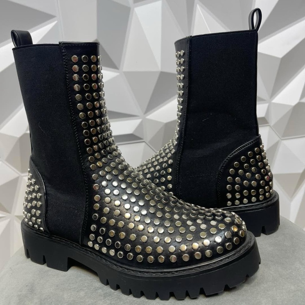Studded Black Ankle Boots